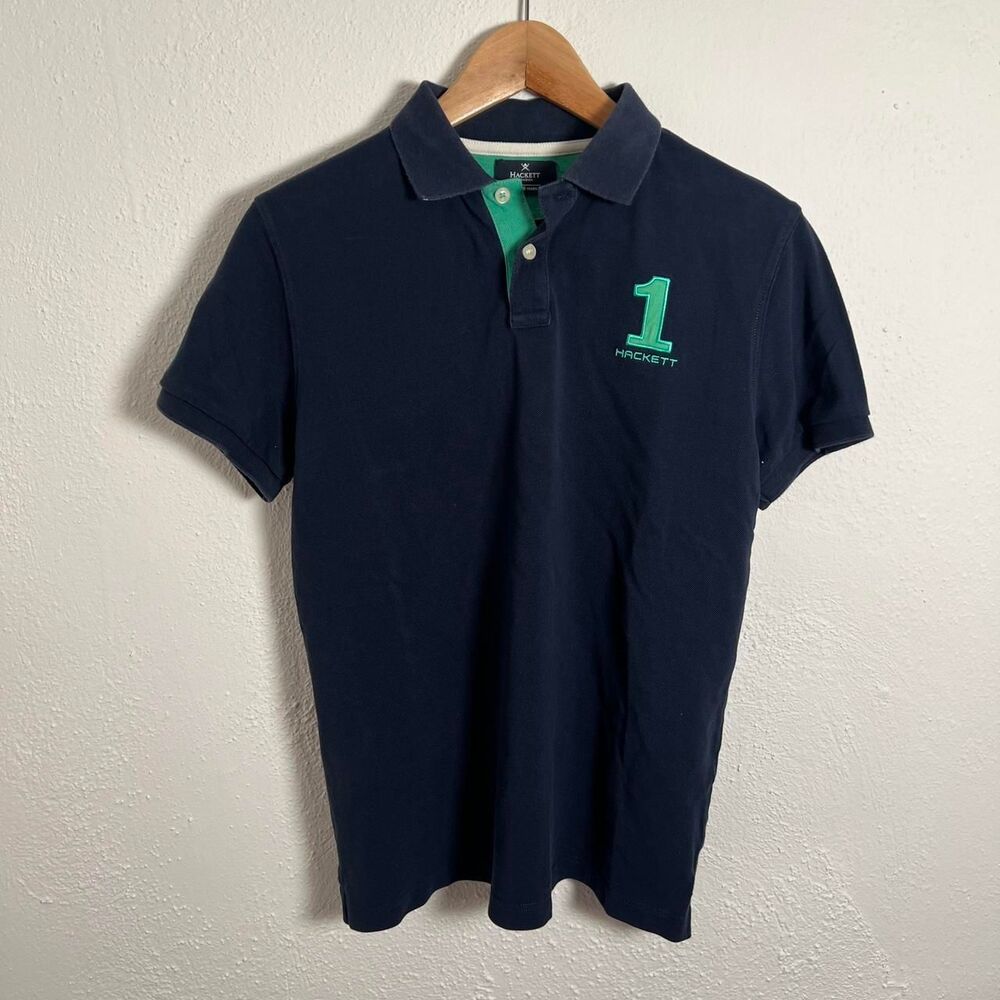 Hackett Men's Navy and Blue Polo-shirts